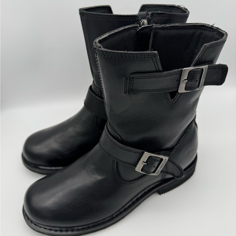 Harley-Davidson Women's 10 Barlyn 6-Inch Engineer Black Motorcycle Boots, D84721 - Picture 6 of 13